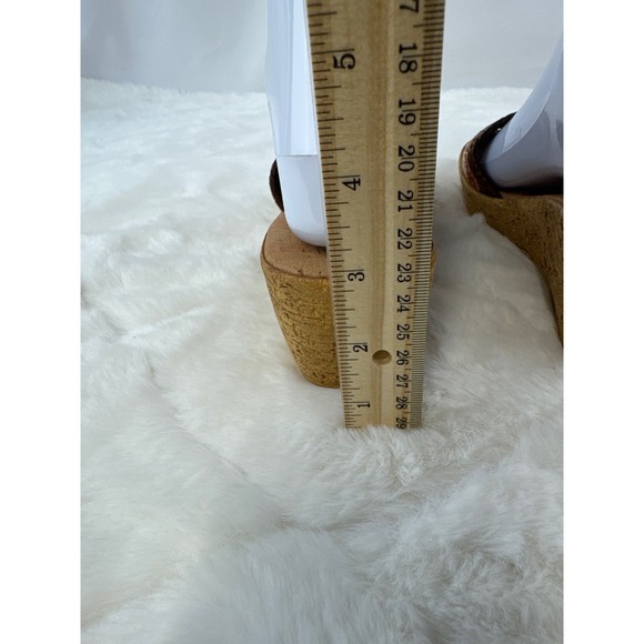 Anna Chelini Women’s Brown/Multi Open Toe Cork Wedge Heel Sandals Size 8 - Picture 4 of 7